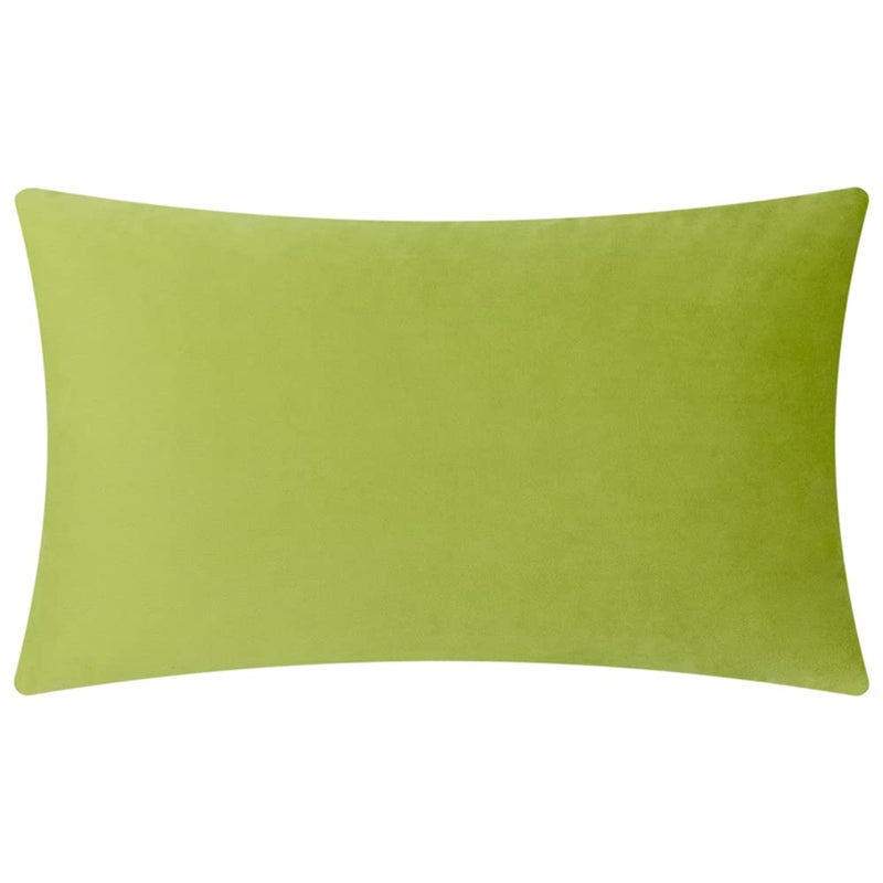 KINGROSE 3D Flower Throw Pillow Cover Floral Decorative Pillowcase Soft Cushion Cover for Bed Couch Sofa Living Room 12 x 20 Inches Velvet Green - Image 2